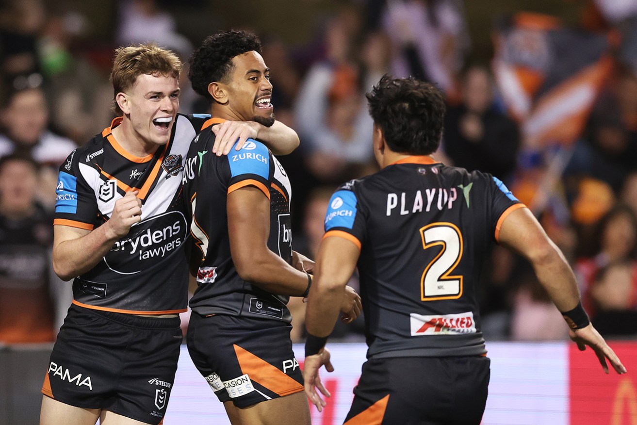 Wests Tigers fans have seen their side win for the first time in four years at Campbelltown Stadium.