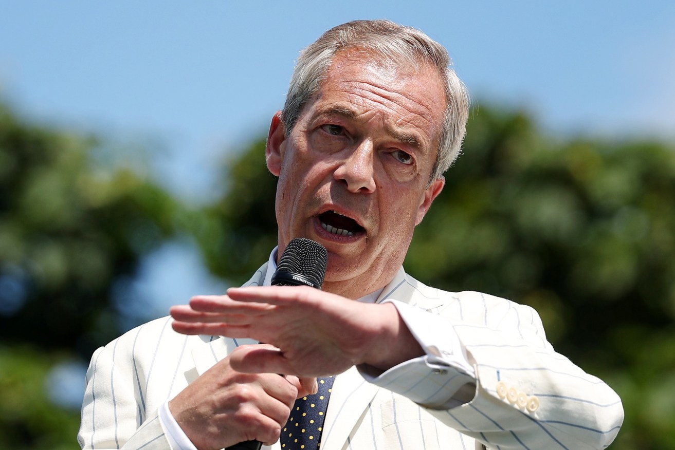 Reform UK leader Nigel Farage says a worker for his party used reprehensible language.