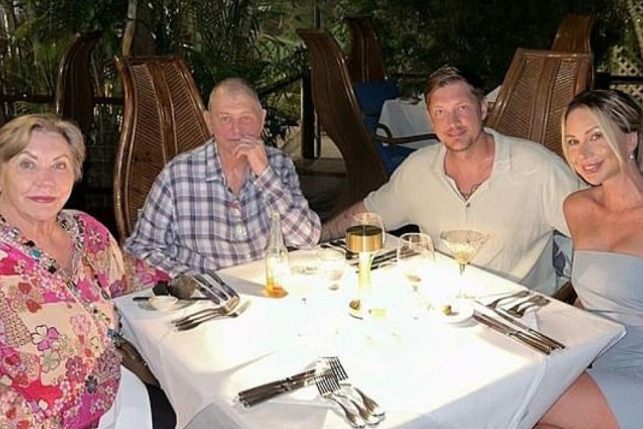 John Farnham with wife Jillian, son Robert and daughter-in-law Melissa.