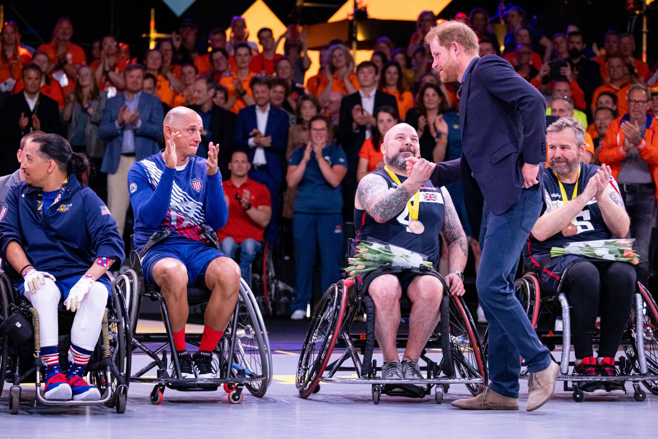 Prince Harry at the finals of the Invictus Games' wheelchair basketball in 2022 in The Hague. 