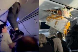 Man stuck in overhead after terrifying turbulence 