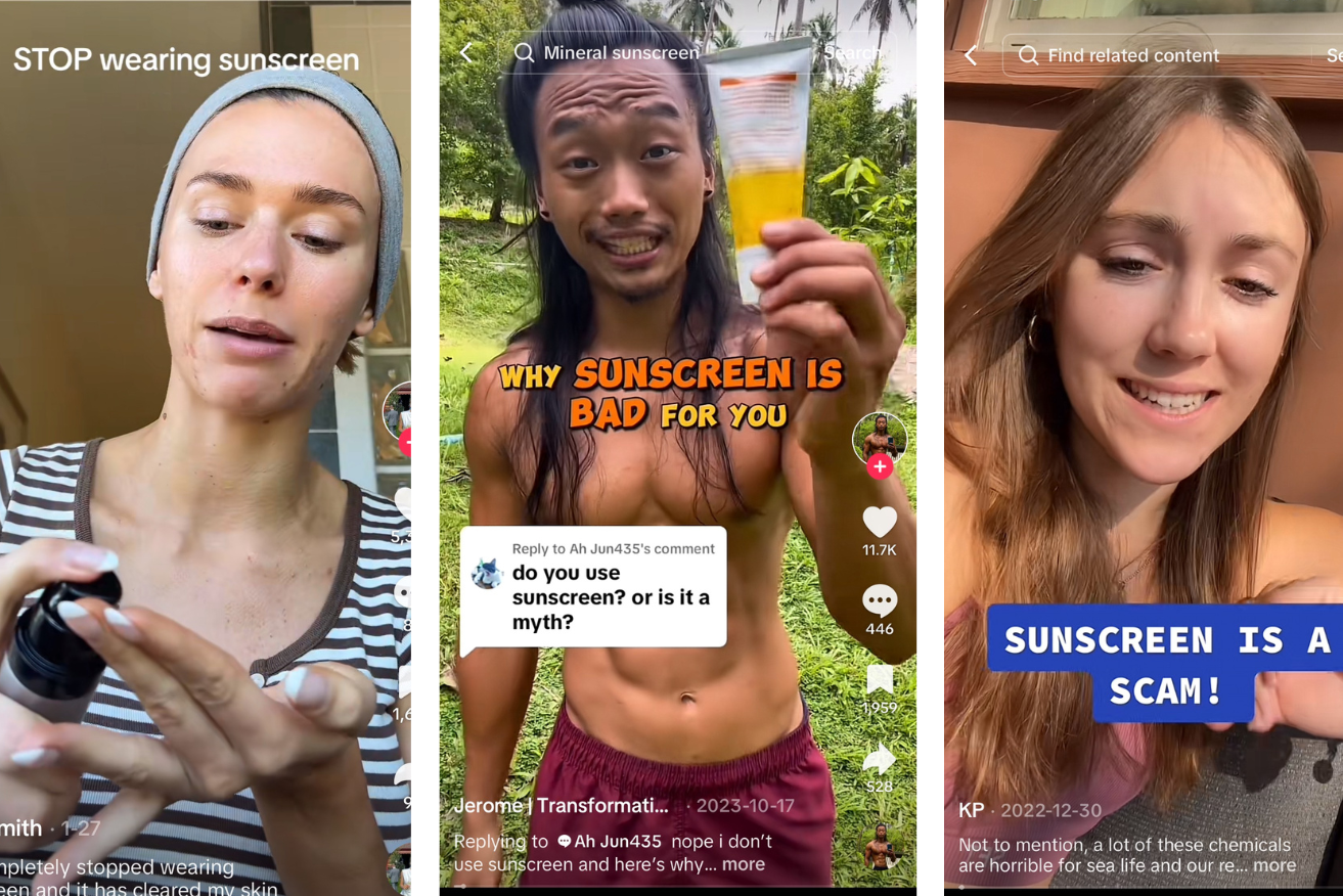 Influencers are telling their audiences to forgo sunscreen, which could have disastrous results for Australians.