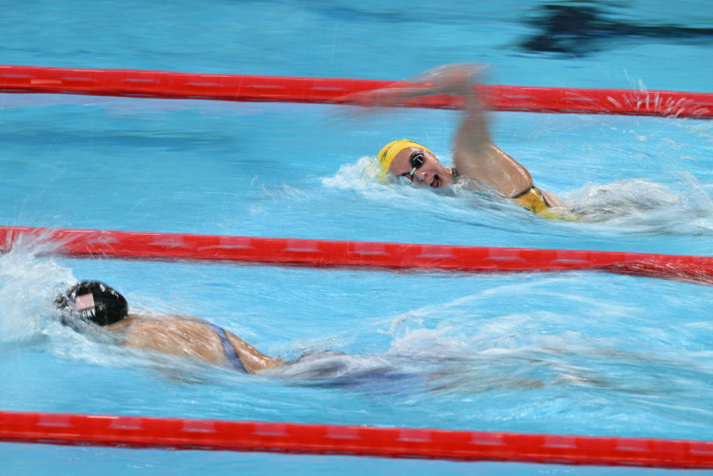 Ariarne Titmus and Kate Ledecky
