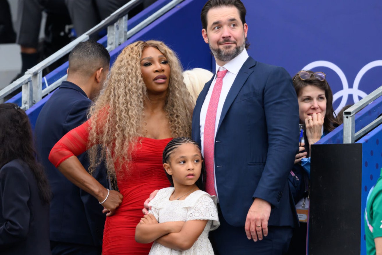 Serena Williams, with husband Alexis Ohanian and their daughter Olympia in Paris.