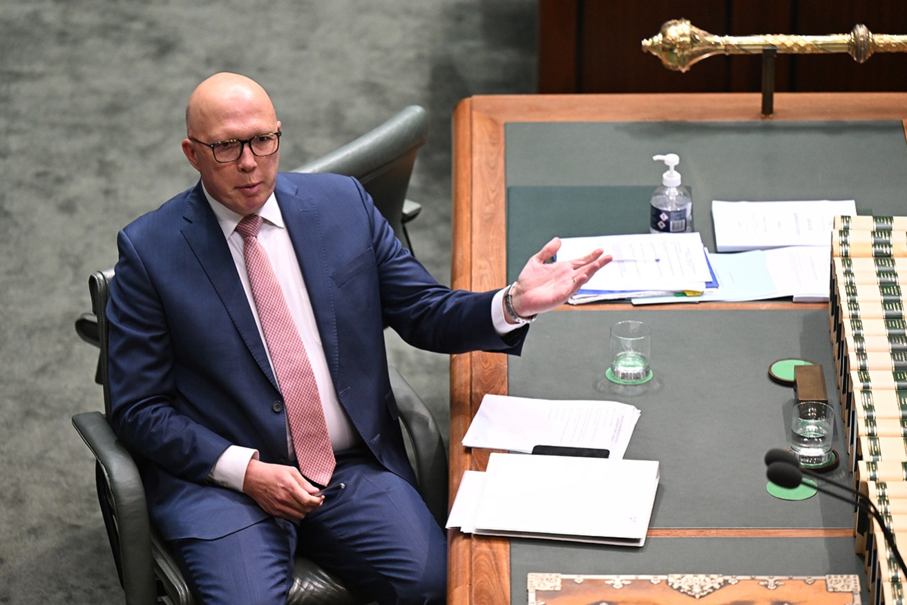 A call to introduce a blanket ban on Palestinians fleeing from Gaza is not discrimination, Peter Dutton says.