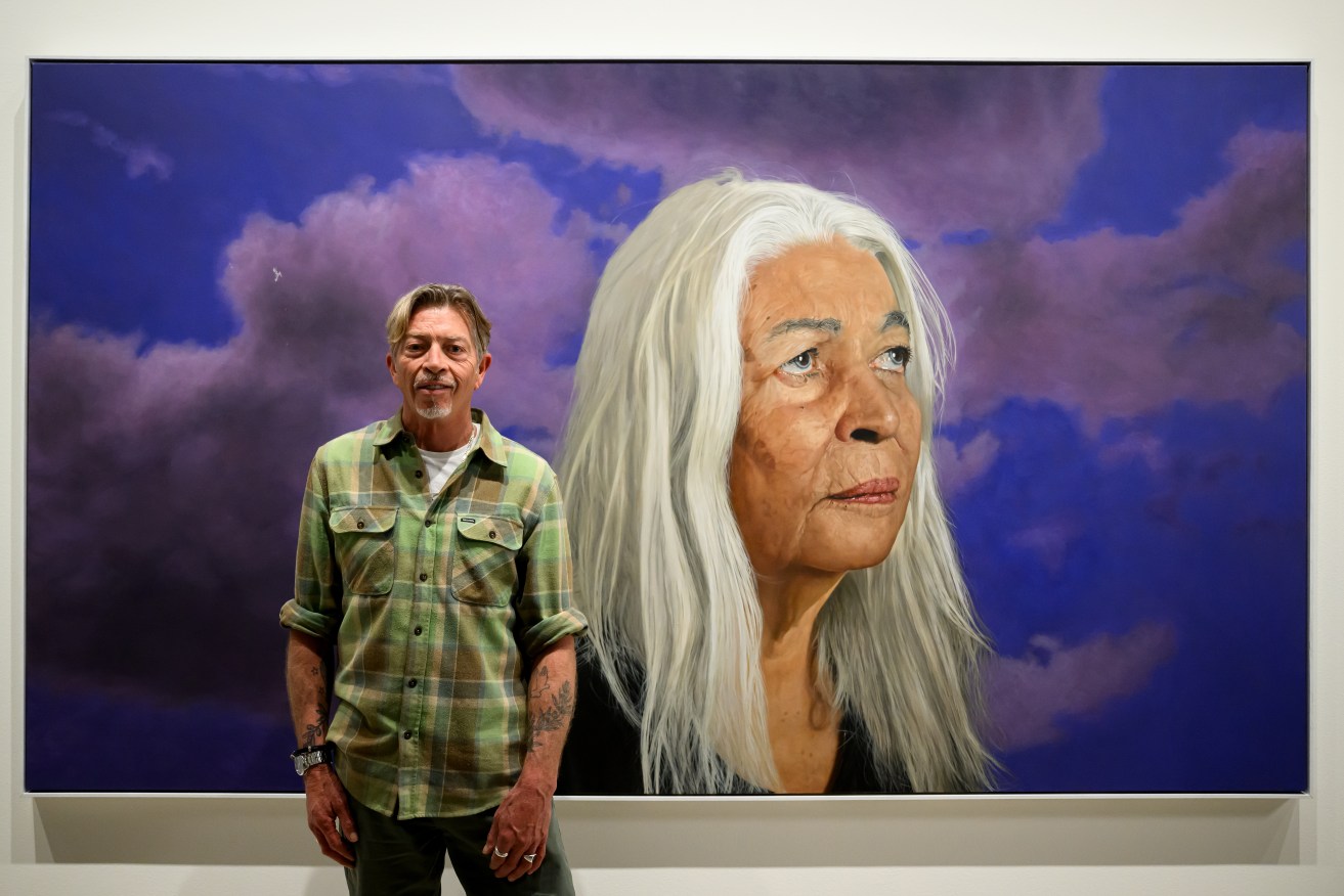 Angus McDonald has won the Archibald People's Choice award for his portrait of Marcia Langton.