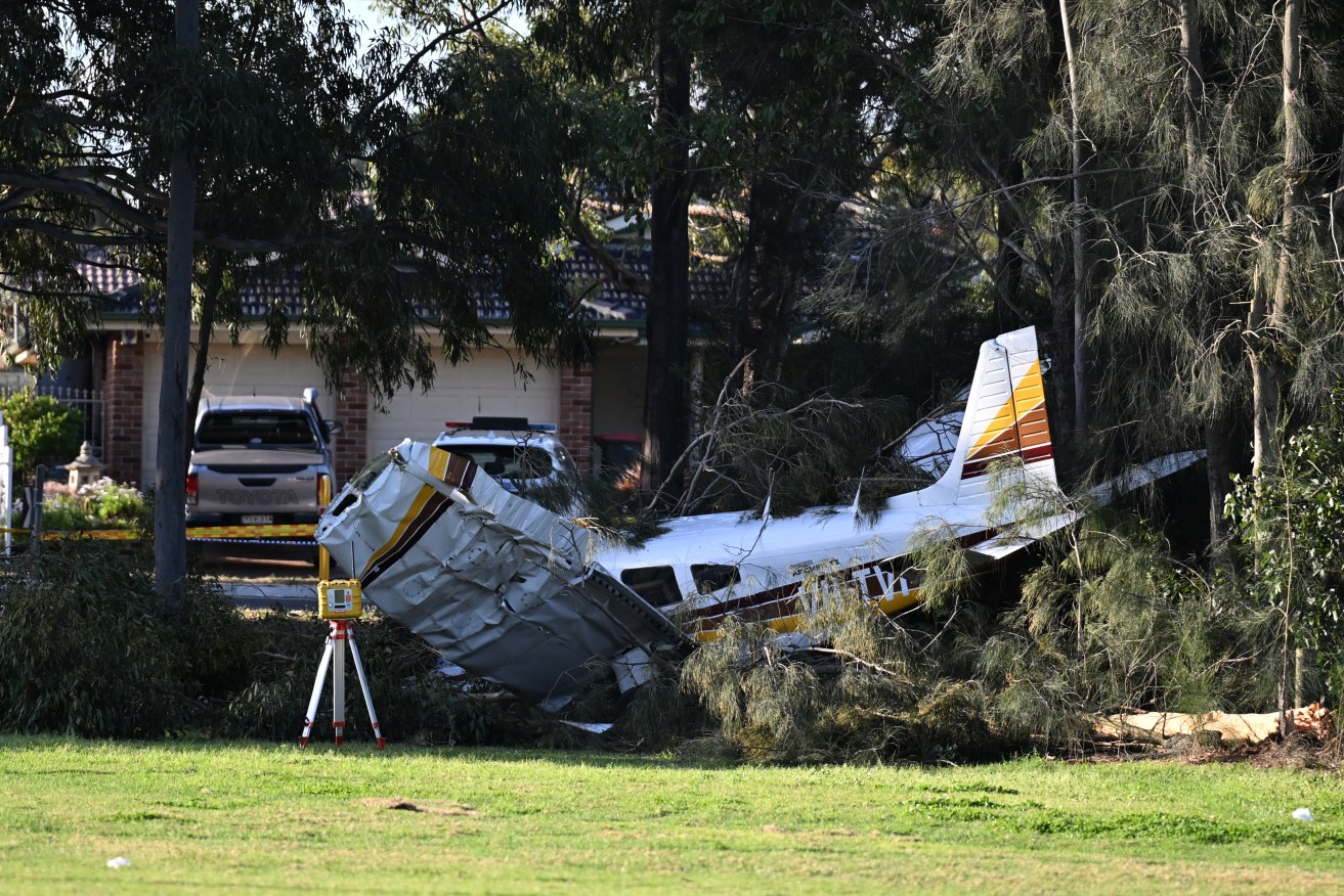 Two people sustained minor injuries when the plane they were in crashed in Sydney's southwest.