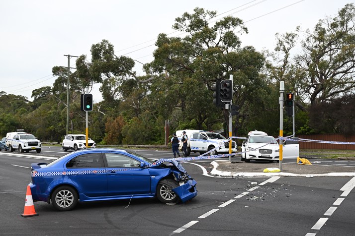Three people stabbed after car crash at Engadine