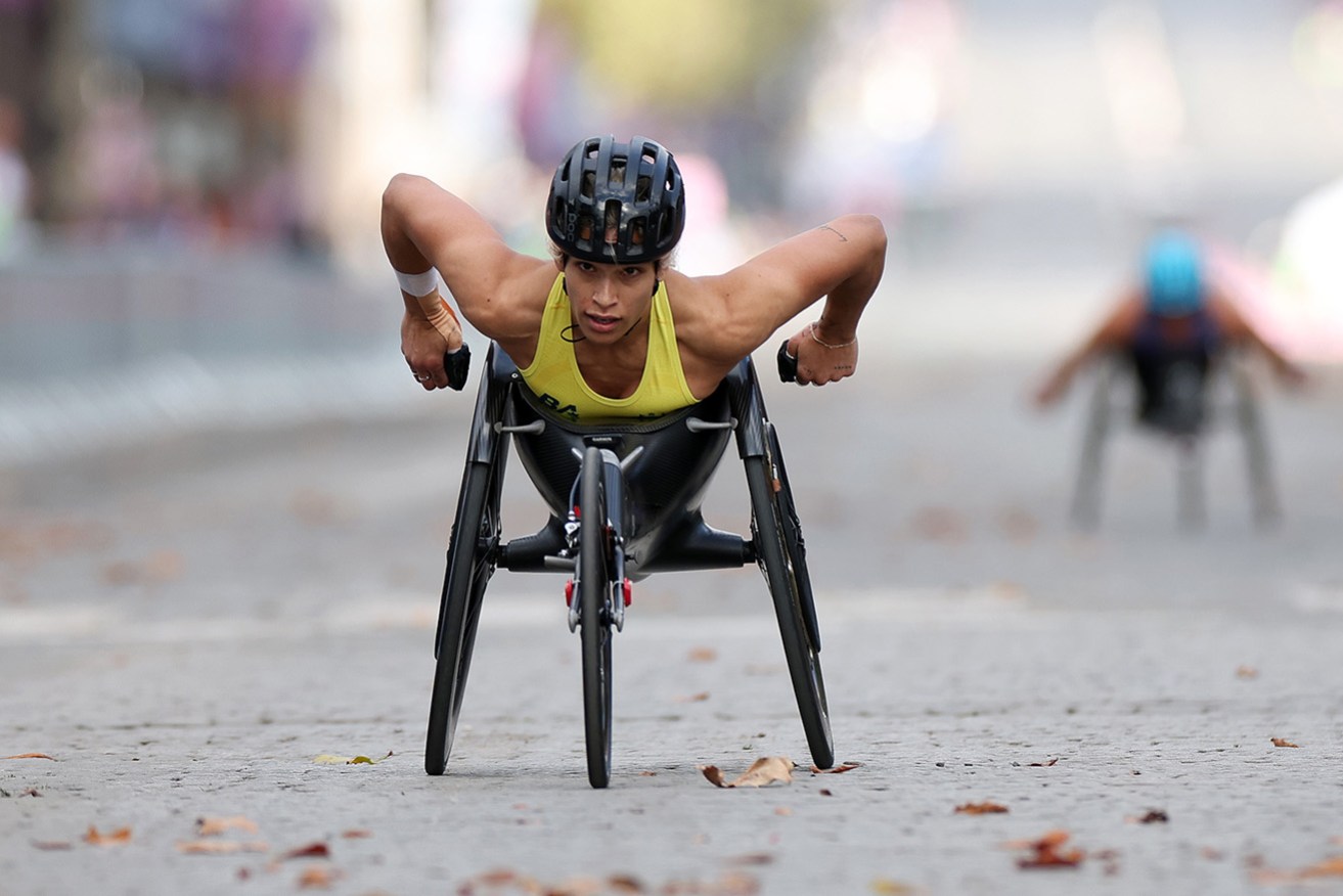 Australia's Madison de Rozario claimed silver in the Paralympic wheelchair marathon in Paris on Sunday.
