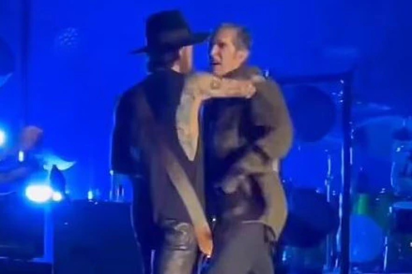 Tension between Jane's Addiction bandmates Perry Farrell (right) and Dave Navarro (left).