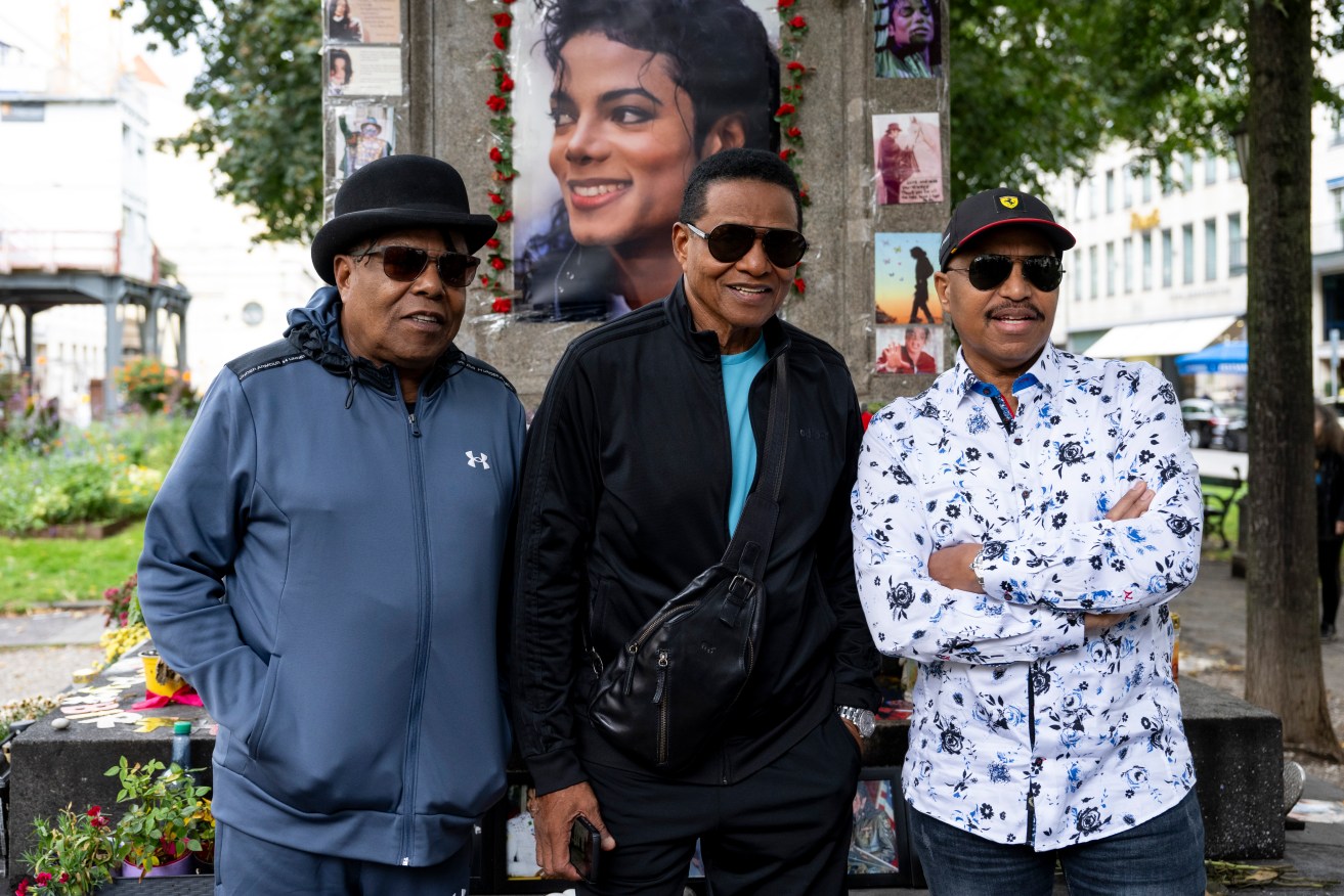Tito Jackson (left) with brothers Jackie and Marlon in Munich earlier in September.