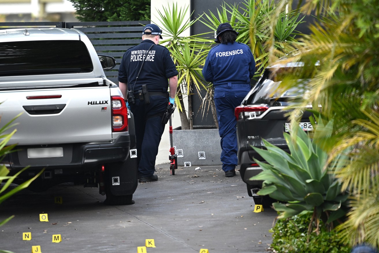 Detectives and forensics officers converged on the scene of the shooting at Winston Hills.