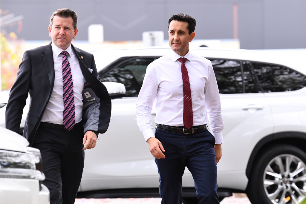 Jarrod Bleijie and Queensland Opposition Leader David Crisafulli