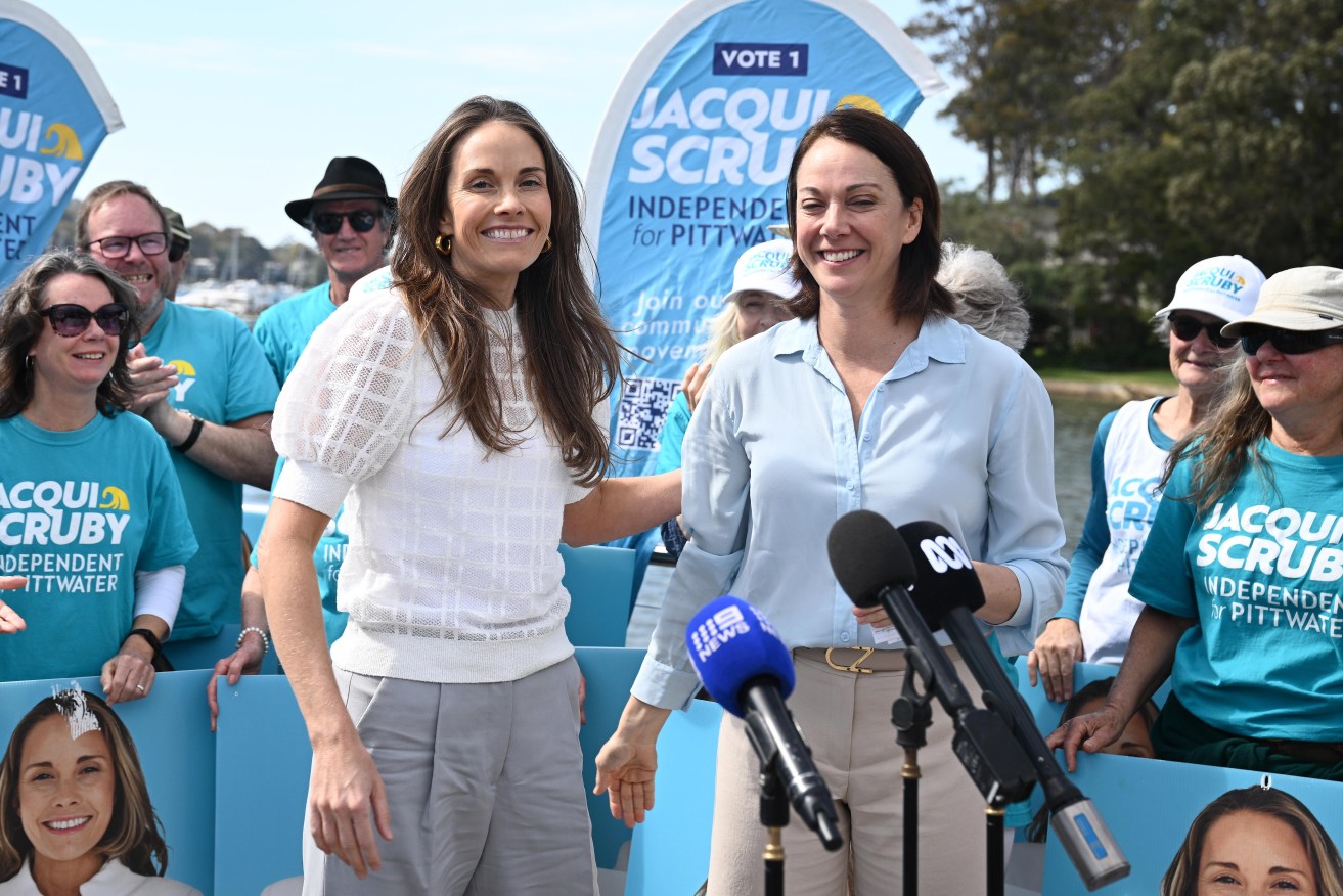 Likely new Pittwater MP Jacqui Scruby with federal independent Dr Sophie Scamps.