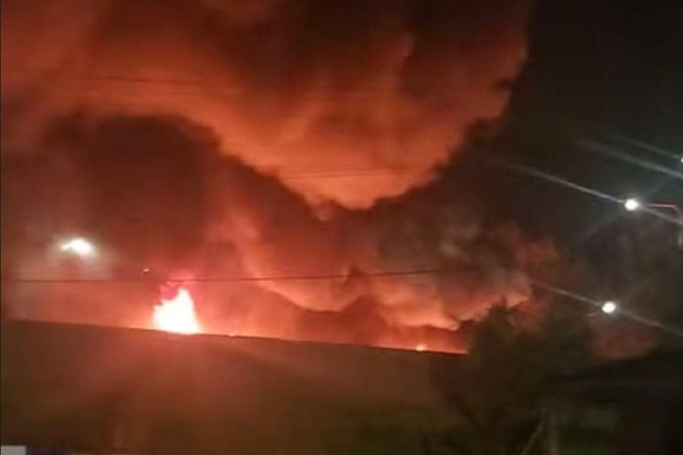 Exclusion zone after fiery crash on motorway