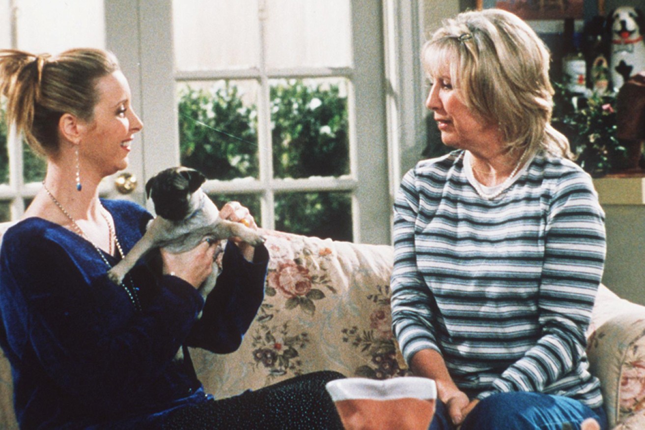 Lisa Kudrow and Teri Garr in an episode of the TV sitcom <i>Friends</i>.