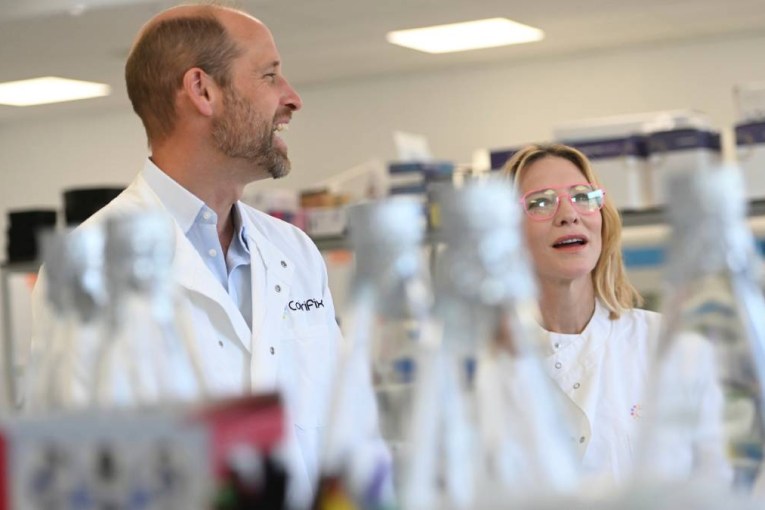 William, Blanchett don lab coats for a bit of colour