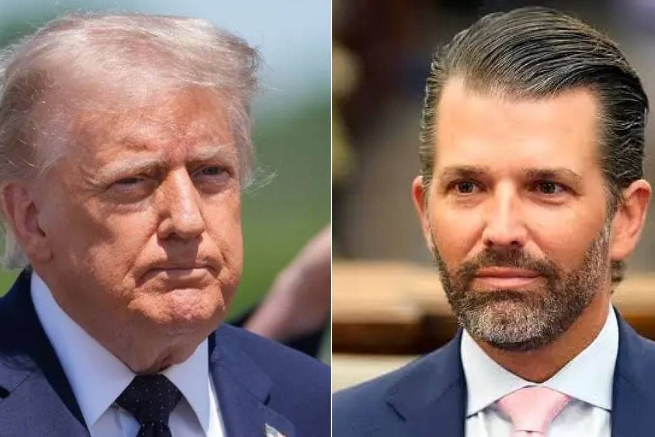 Trump says his 'love for the United States' won't allow him to attend Don Jr's vows.