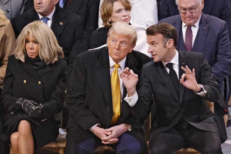 Donald trump, emmanuel macron, Brigitte macron