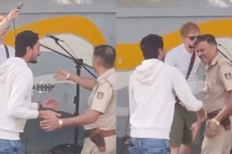 Police pull plug on Sheeran while busking in India