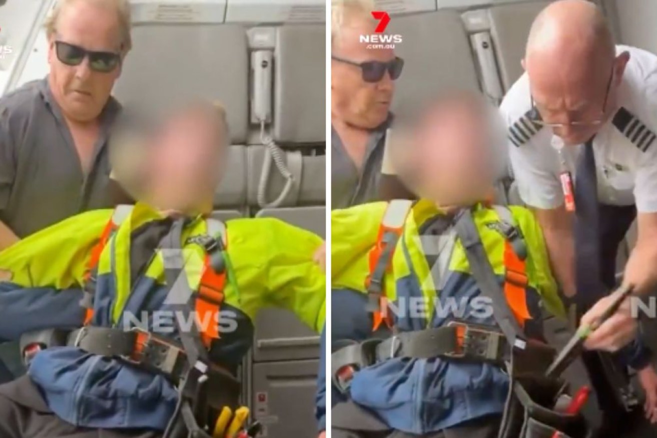 The teenager was tackled and arrested after allegedly carrying a gun onto a plane.