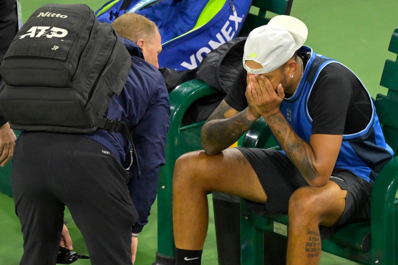 Nick Kyrgios has again failed to finish a match on tour due to injury.