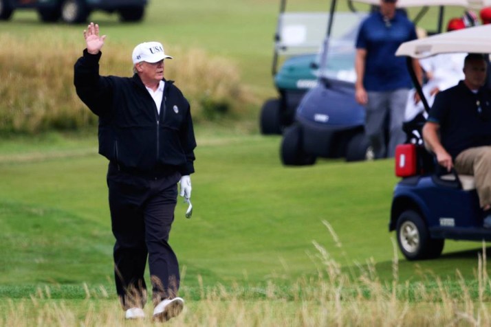 Activists target Trump’s prized golf resort, Big Ben