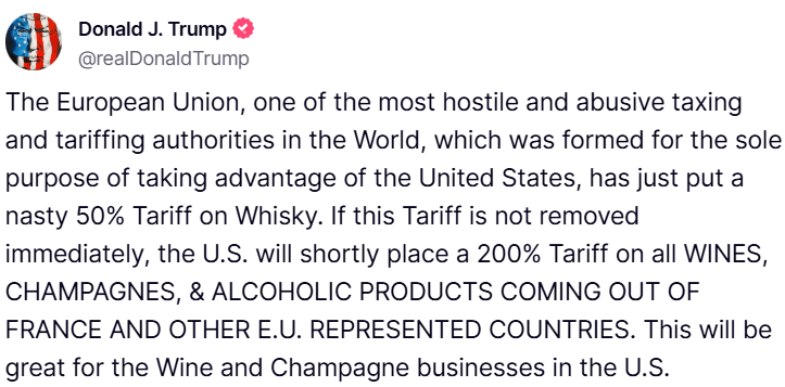 Trump alcohol tariffs