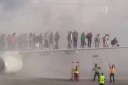 Passengers on wing as plane catches fire 