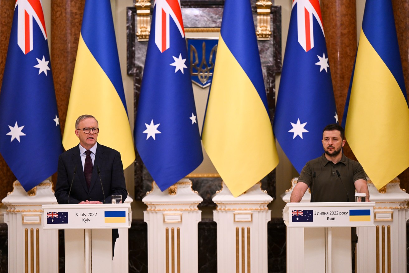 Prime Minister Anthony Albanese says it is in the Australian national interest to support Ukraine.