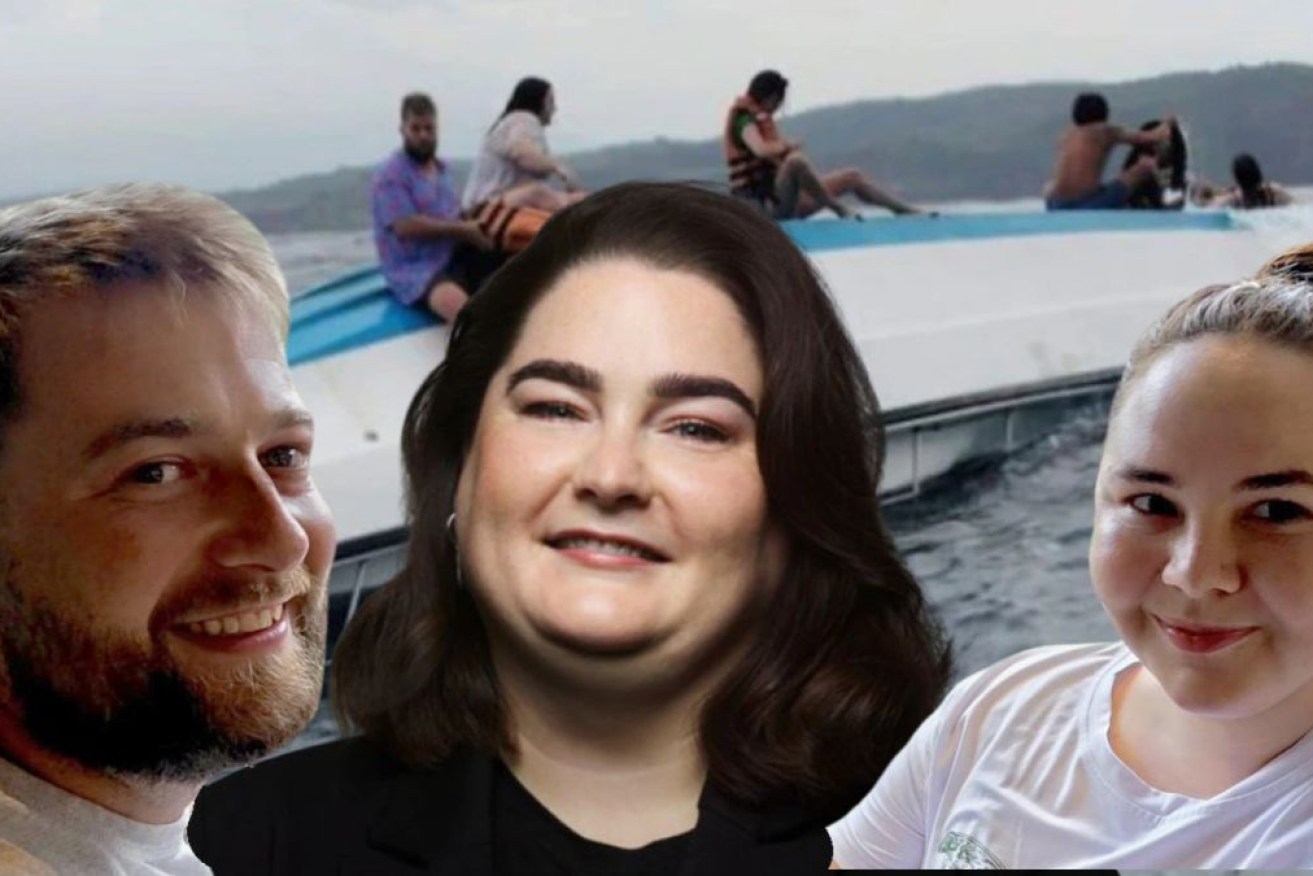 Australians Gabriel Hijniakoff, Anna Blight and Cintamani ‘Tam’ Warrington were on the snorkelling boat.
