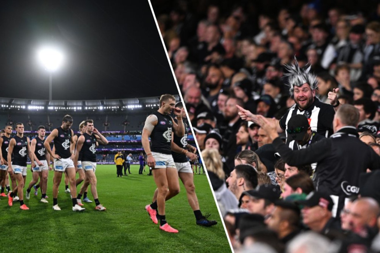 Police arrested two men who were allegedly armed while at the MCG. 