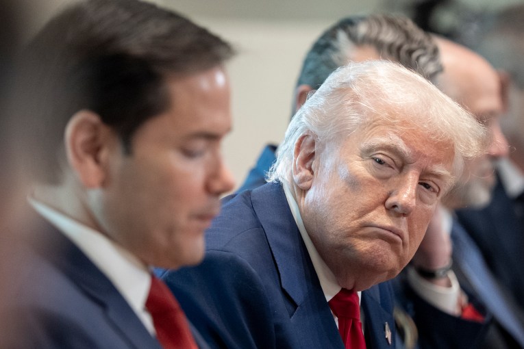 Trump casts blame as US economy shrinks