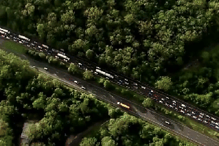 Motorway mayhem as metal debris shreds hundreds of tyres
