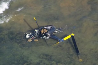 Three injured as helicopter crashes into water