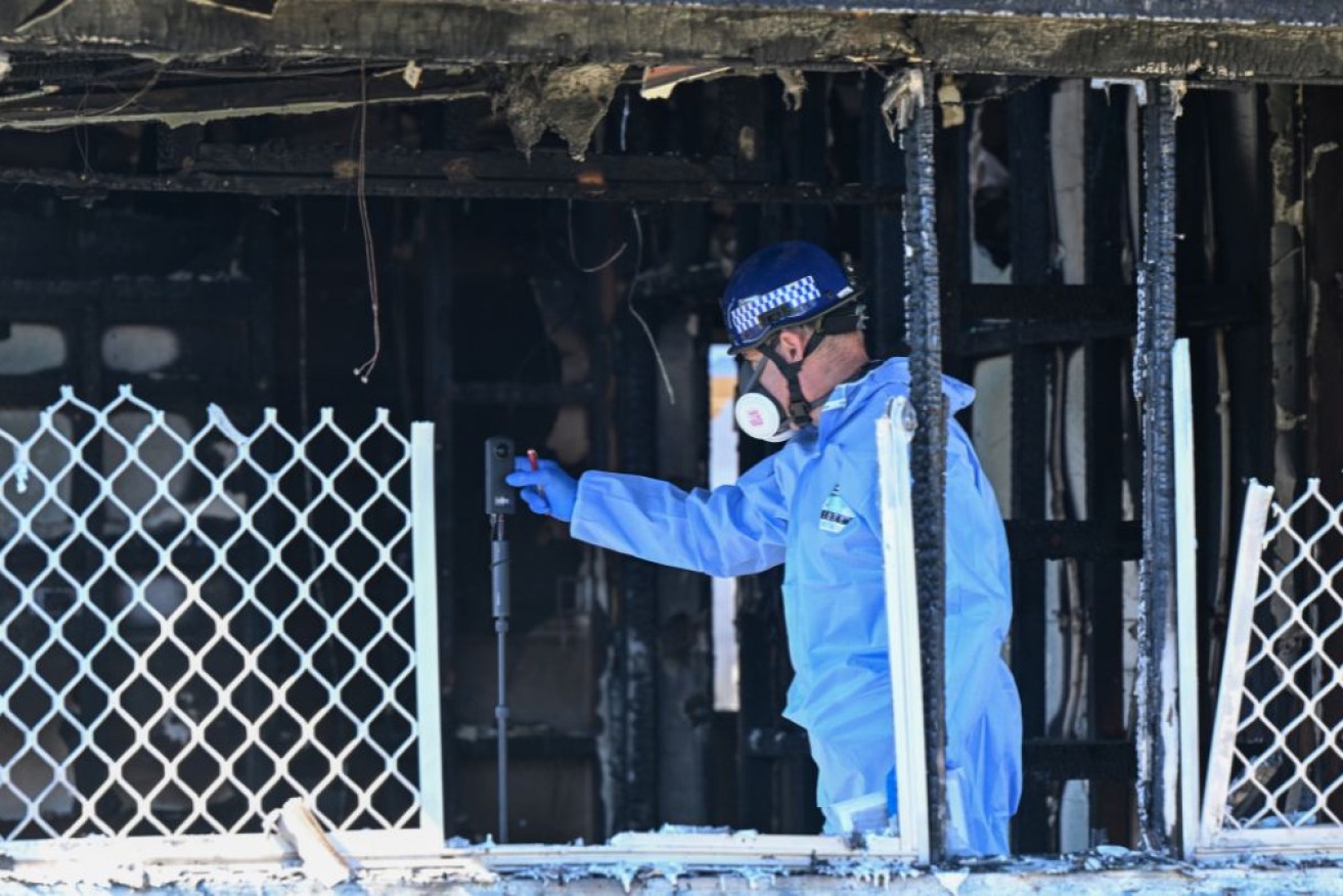 A body was found in the burnt-out remains of the house in Toowoomba, Queensland.