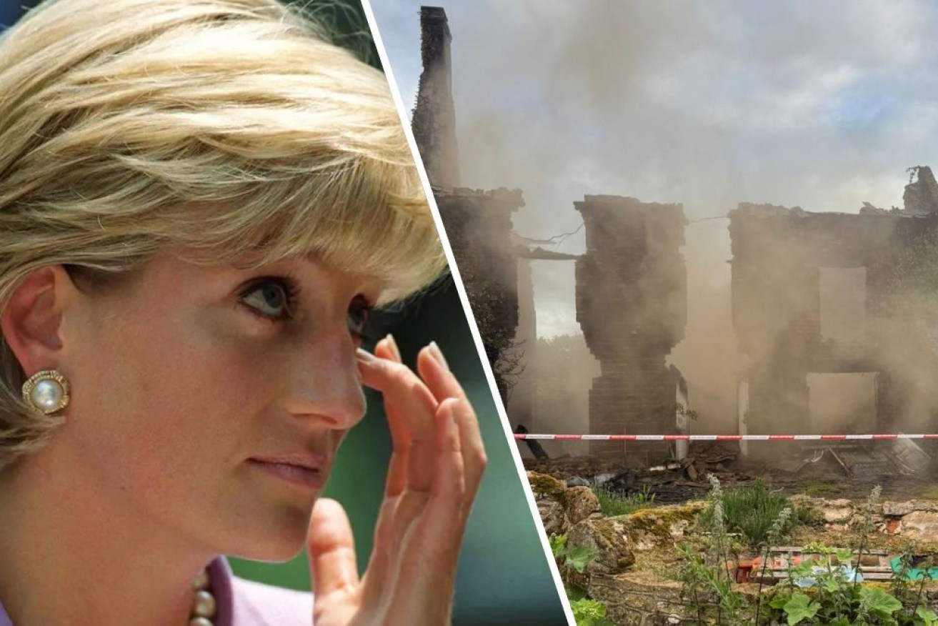 The ruined house is on the estate where Princess Diana spent much of her childhood.