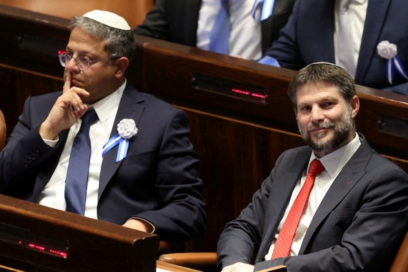 Itamar Ben-Gvir (left) and Bezalel Smotrich (right) are were sanctioned by Australia, the UK and other Western nations.