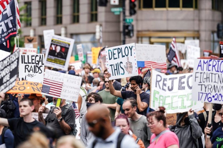 Army celebration on Trump’s birthday, amid unrest