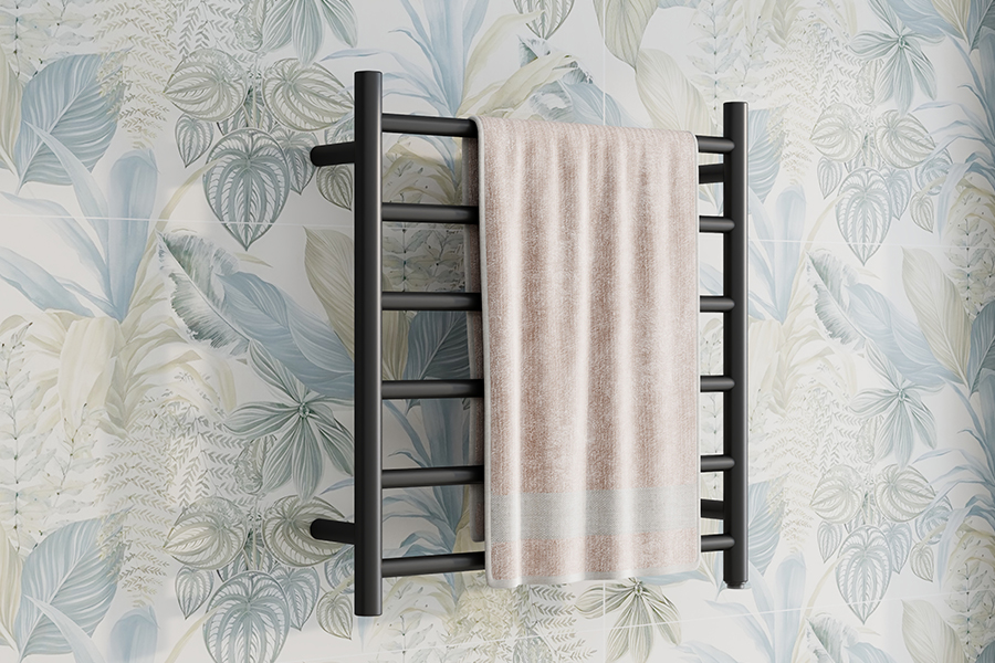 Heated towel rail with timer