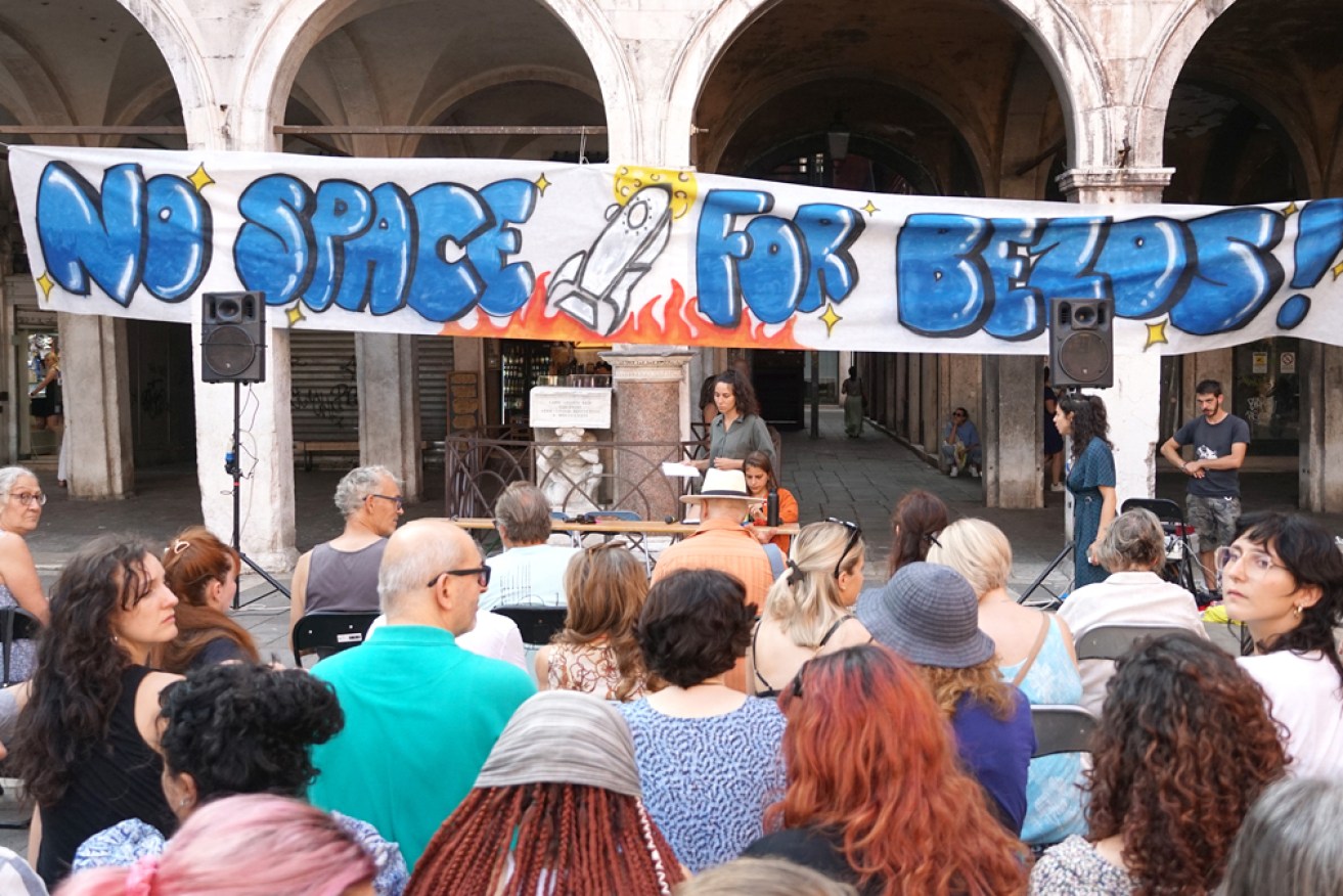 Block the canals': Venice locals protest Bezos wedding plans