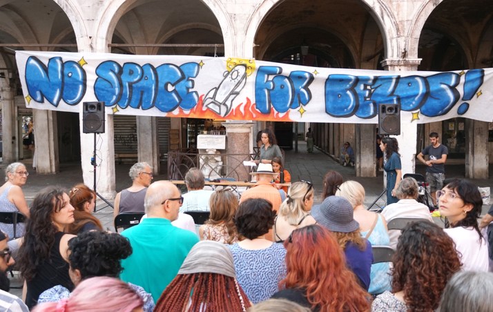 'Block the canals': Venice Bezos wedding protest