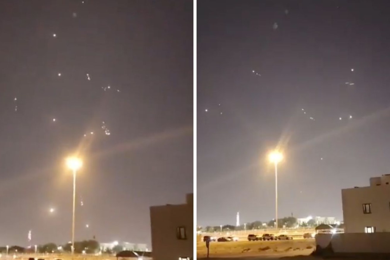 Missiles rain down on the Al-Udeid US air base in Qatar.