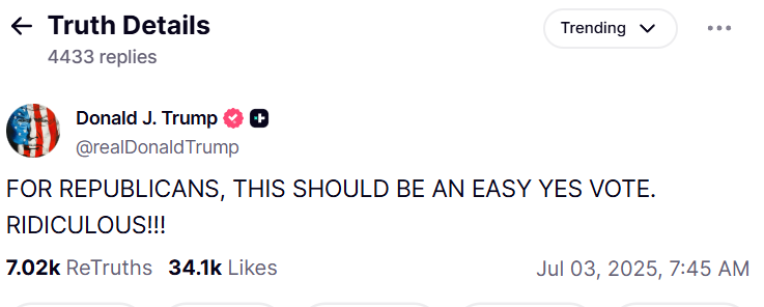 Trump bill pass