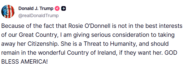 Trump Rosie O'Donnell