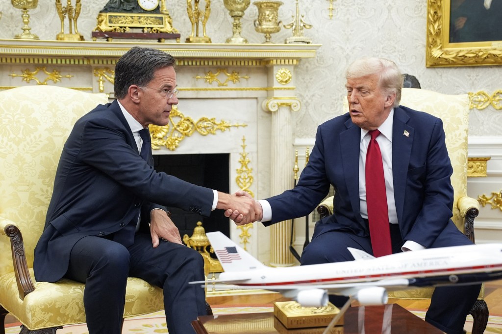 Mark Rutte and Donald Trump