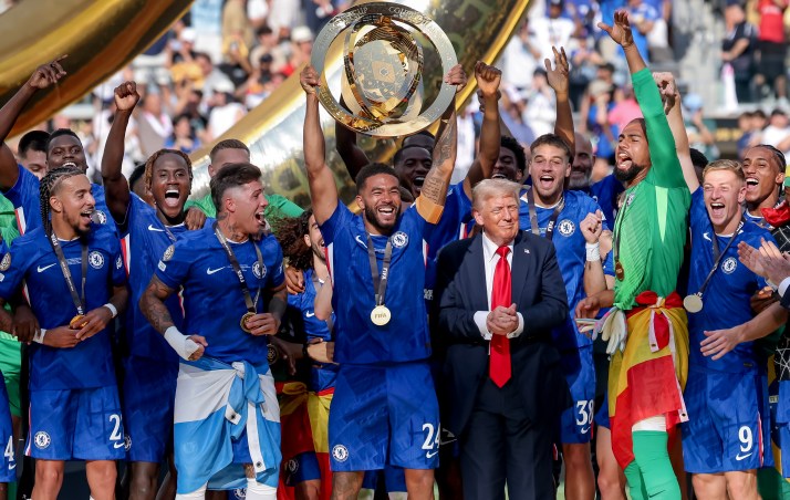 Trump steals thunder at World Cup trophy lift