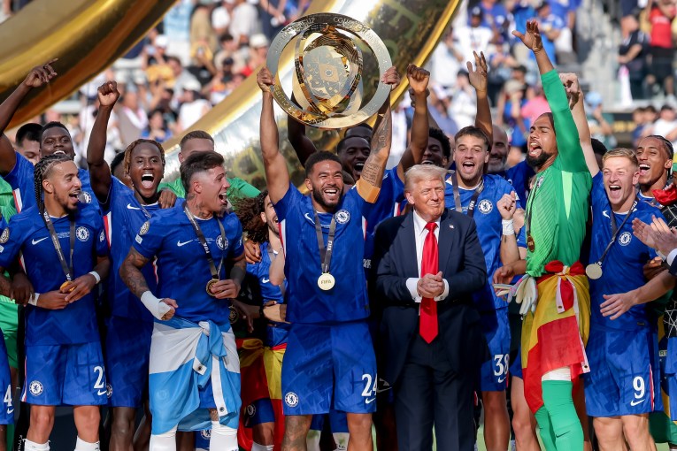 Trump steals thunder at World Cup trophy lift