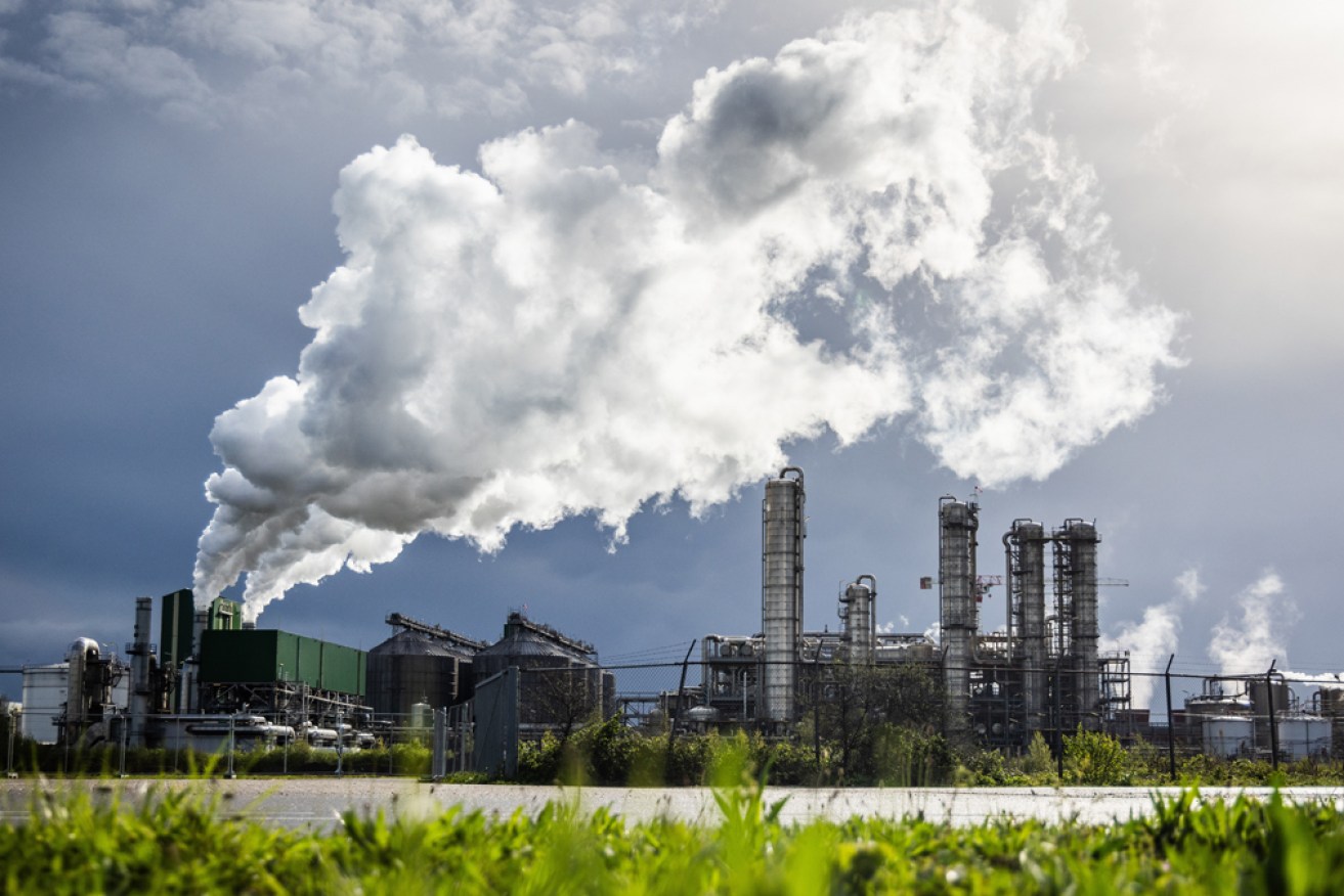 Australia's greenhouse gas emissions fell 1.4 per cent in the year to March.