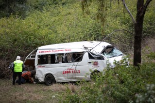 Six injured as wedding guests’ minibus crashes